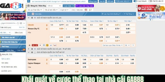 Khái quát về cược thể thao tại nhà cái GA888